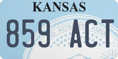 KS license plate 859ACT