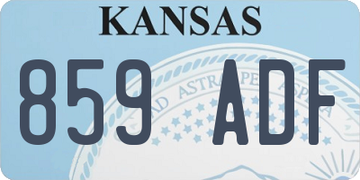 KS license plate 859ADF