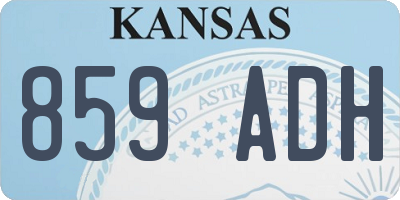 KS license plate 859ADH