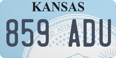 KS license plate 859ADU