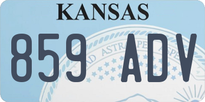 KS license plate 859ADV