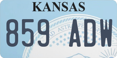 KS license plate 859ADW