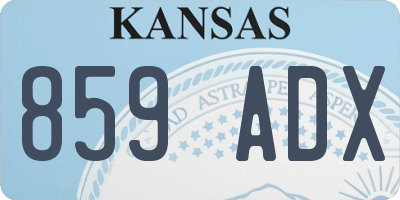 KS license plate 859ADX