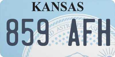 KS license plate 859AFH