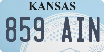 KS license plate 859AIN