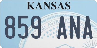 KS license plate 859ANA