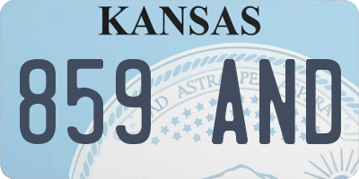 KS license plate 859AND