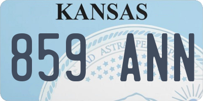 KS license plate 859ANN
