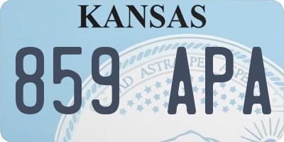 KS license plate 859APA