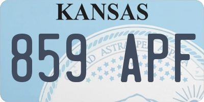 KS license plate 859APF