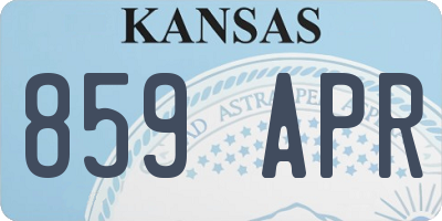 KS license plate 859APR