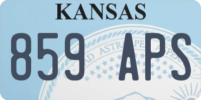 KS license plate 859APS