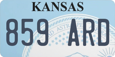 KS license plate 859ARD