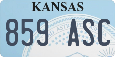 KS license plate 859ASC