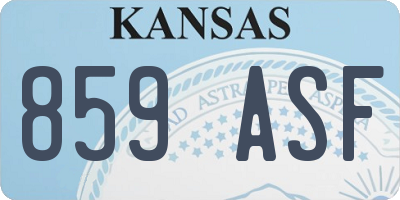 KS license plate 859ASF