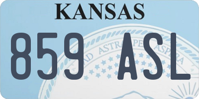 KS license plate 859ASL