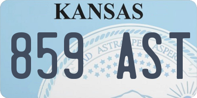 KS license plate 859AST