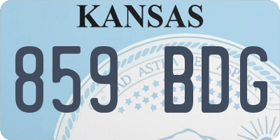 KS license plate 859BDG