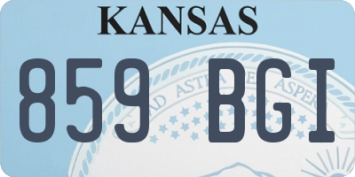 KS license plate 859BGI