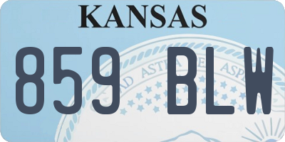 KS license plate 859BLW