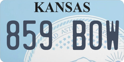 KS license plate 859BOW