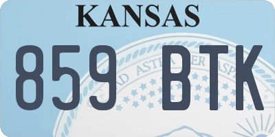 KS license plate 859BTK