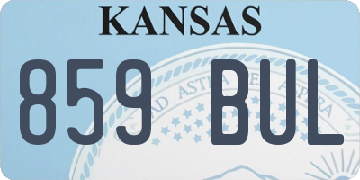 KS license plate 859BUL