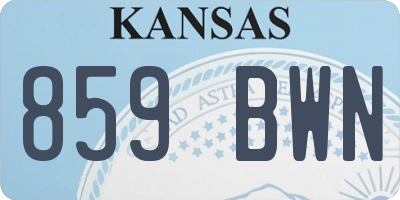 KS license plate 859BWN