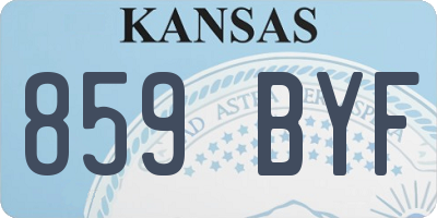 KS license plate 859BYF