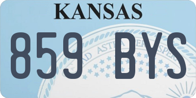 KS license plate 859BYS