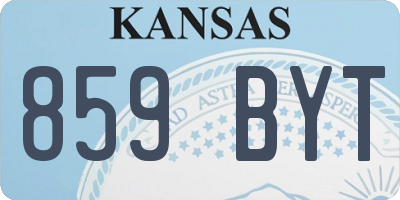 KS license plate 859BYT