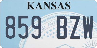 KS license plate 859BZW
