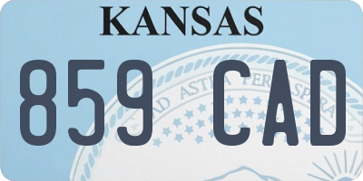 KS license plate 859CAD