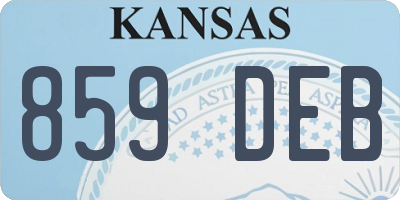 KS license plate 859DEB