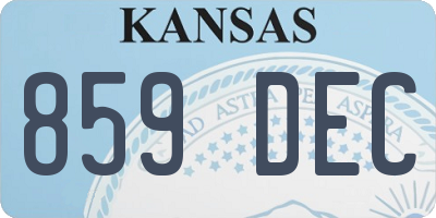 KS license plate 859DEC