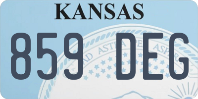 KS license plate 859DEG
