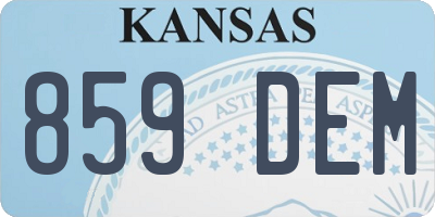 KS license plate 859DEM