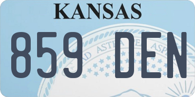 KS license plate 859DEN