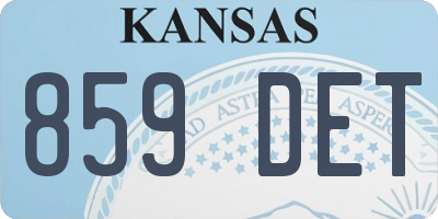 KS license plate 859DET