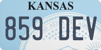 KS license plate 859DEV