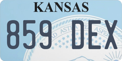 KS license plate 859DEX