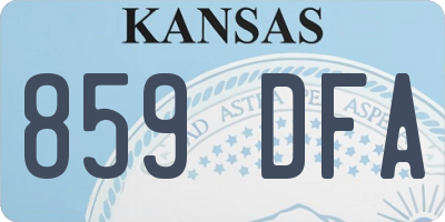 KS license plate 859DFA