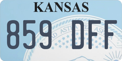KS license plate 859DFF