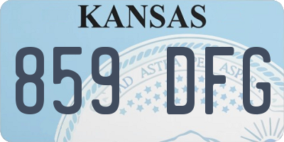 KS license plate 859DFG