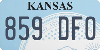 KS license plate 859DFO