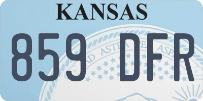 KS license plate 859DFR