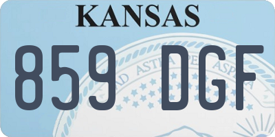 KS license plate 859DGF