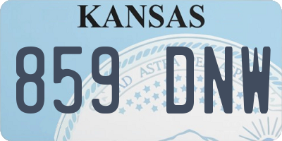 KS license plate 859DNW