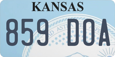 KS license plate 859DOA