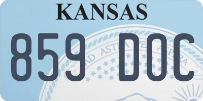 KS license plate 859DOC